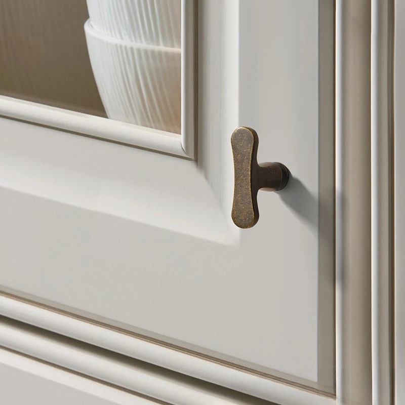 

Vintage Olive Style Single Hole Cabinet Handle Brass Drawer Pulls for Wardrobe Dresser