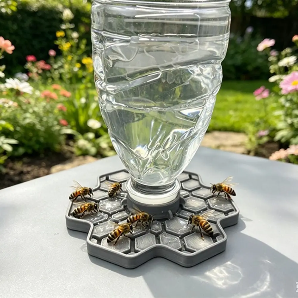 3D Printing Bee Water Feeder Safe Design Plastic Small-Hole Honeycomb Tray with Standard Mouth Anti Drowning Bee Water Dispenser