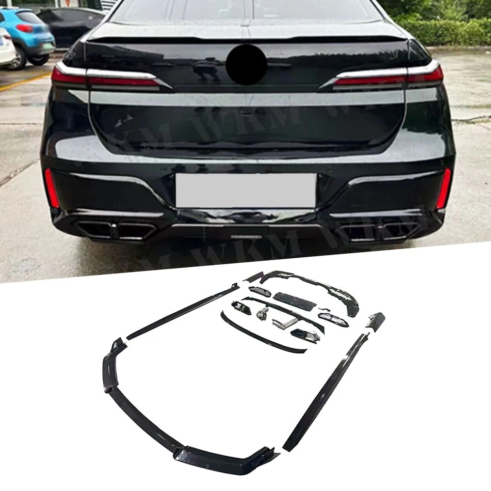 

Gloss Black Car Front Lip Rear Trunk Diffuser Exhaust Tip Side Skirt Spoiler Car Accessories For BMW 7 Series G70 Sport 2023+