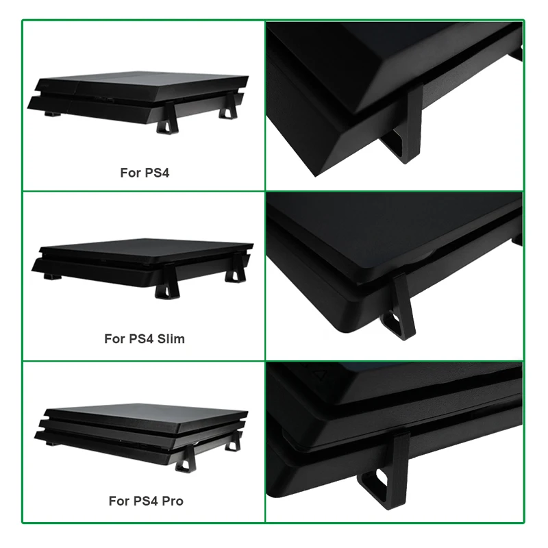4Pcs Cooling Horizontal Holder For PS4/Pro/Slim Console Heighten Feet Bracket Mounted Anti-Slip Stand Base For PS4 Accessories view 2