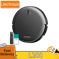 LIECTROUX L200 Robot Vacuum Cleaner,230ml Electric Control Water Tank,WiFi App,4KPa,Brushless Motor, Smart Mapping