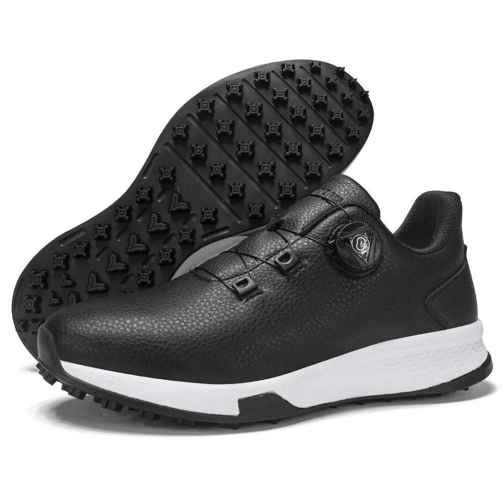 2026 New Golf Shoes For Men Women Outdoor Leather Sneakers Flat Walking Professional Fashion Soft Big Size Blue Black