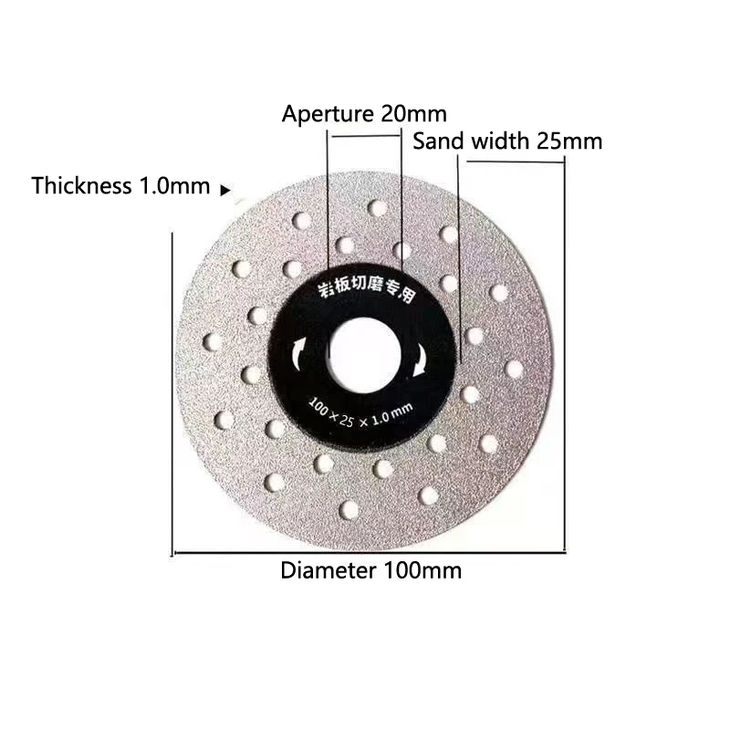 Disque de coupe de dalles de roche poreuses annulées, lame de meulage plate en ardoise, lame de coupe pour pierre et céramique, 100mm, 3.93 po, 1PC