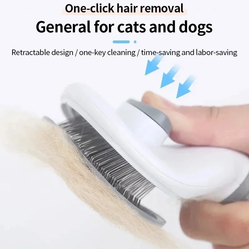 Self-Cleaning Pet Hair Removal Comb Cat Slicker Brush Grooming Tool for Cats Dog Combs Pet Hair Removal Comb for Cats Accessorie