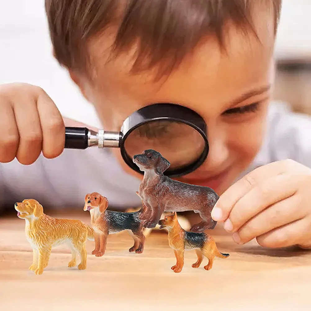 12Pcs Miniature Puppy Statue Resin Dog Decoration Fun Cognitive Development Tool for Smooth Non-Toxic Surface Home