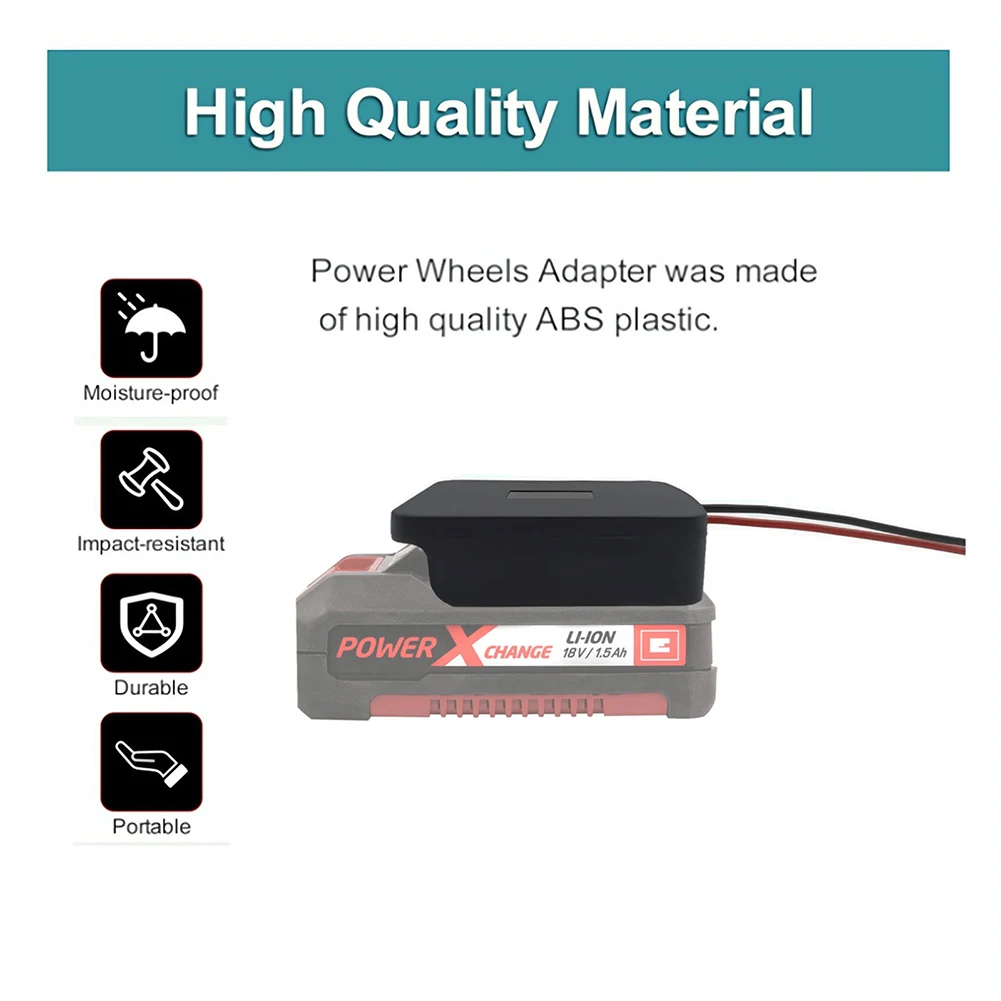 Power Wheel Adapter, sicheres Batterie-Konverter-Set, kompatibel mit Einhell Power X-Change 18 V Lithium-Batterie