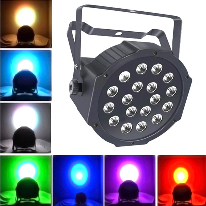 Imagem -04 - Full Color Led Flat Par Luz Som Ativado Controle Dmx512 dj Disco Bar Festa Palco Show de Luzes 18x3w