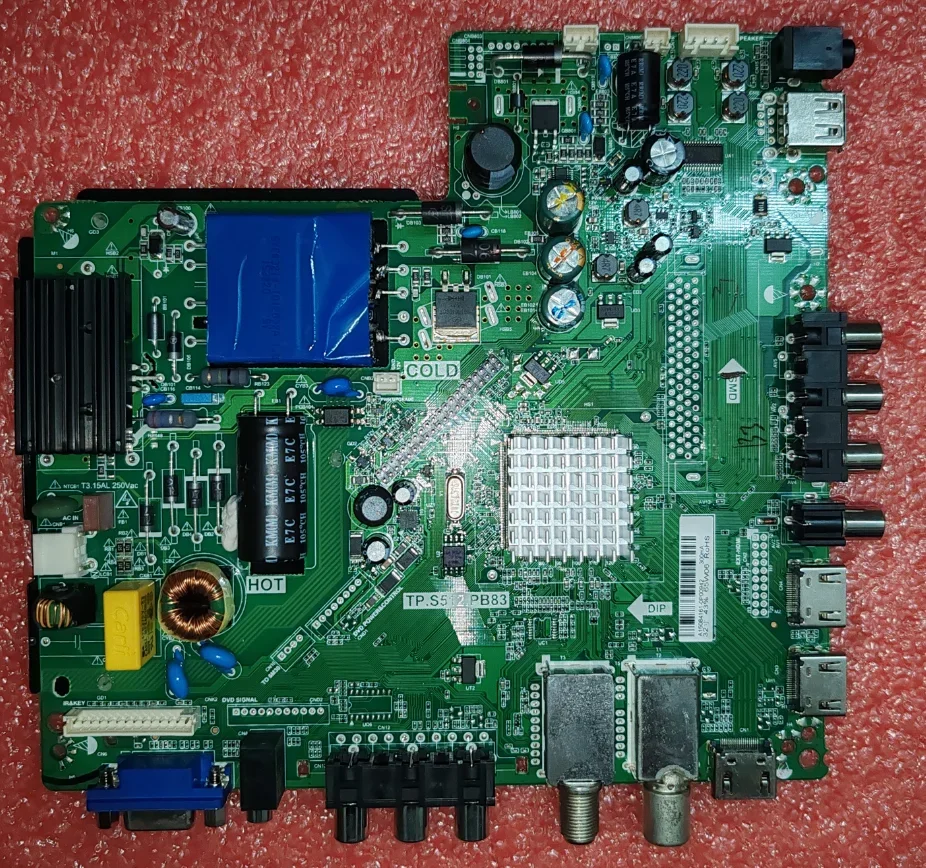 TP.S512.PB83 Three-in-one TV motherboard  Blue Transformer 65--94V  65W Multiple physical photos of different interfaces