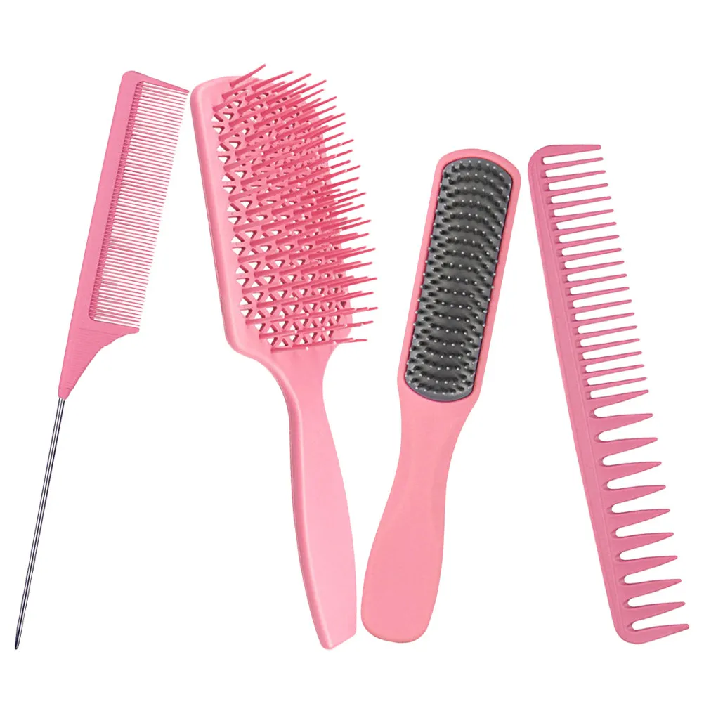 

Набор из 4 массажных расчесок с воздушной подушкой для салона и дома, прочные парикмахерские расчески с эргономичной ручкой, аксессуары для укладки волос