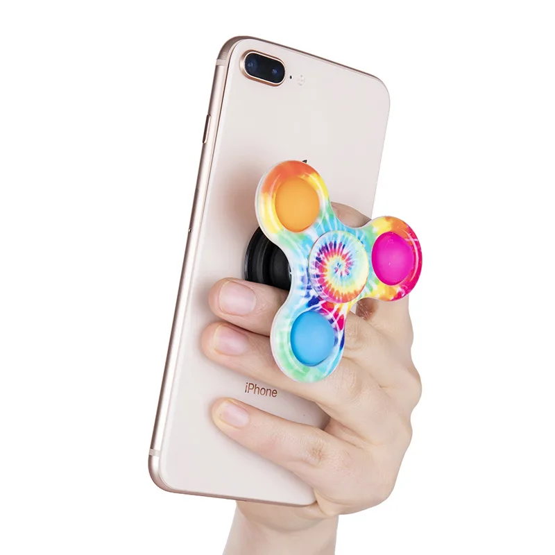 Bubble Fidget Hand Spinner Squeeze Sensory Toy Celling Phone Holder Sucker Anti Stress Spinning Adult Kids Funny Flip Finger Toy