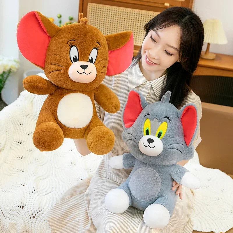 

Sport Player Design Tom and Jerry 70cm Large Size Kawaii Stuffed Animal Toys Cartoon Movie Plush Doll Children's Birthday Gifts