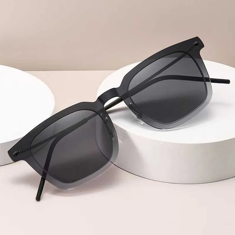 

Top Grade Square 8346 Men Anti-reflection Sun Glasses Eyewear Lightweight Screwless Denmark Titanium Women Fashion Sunglasses