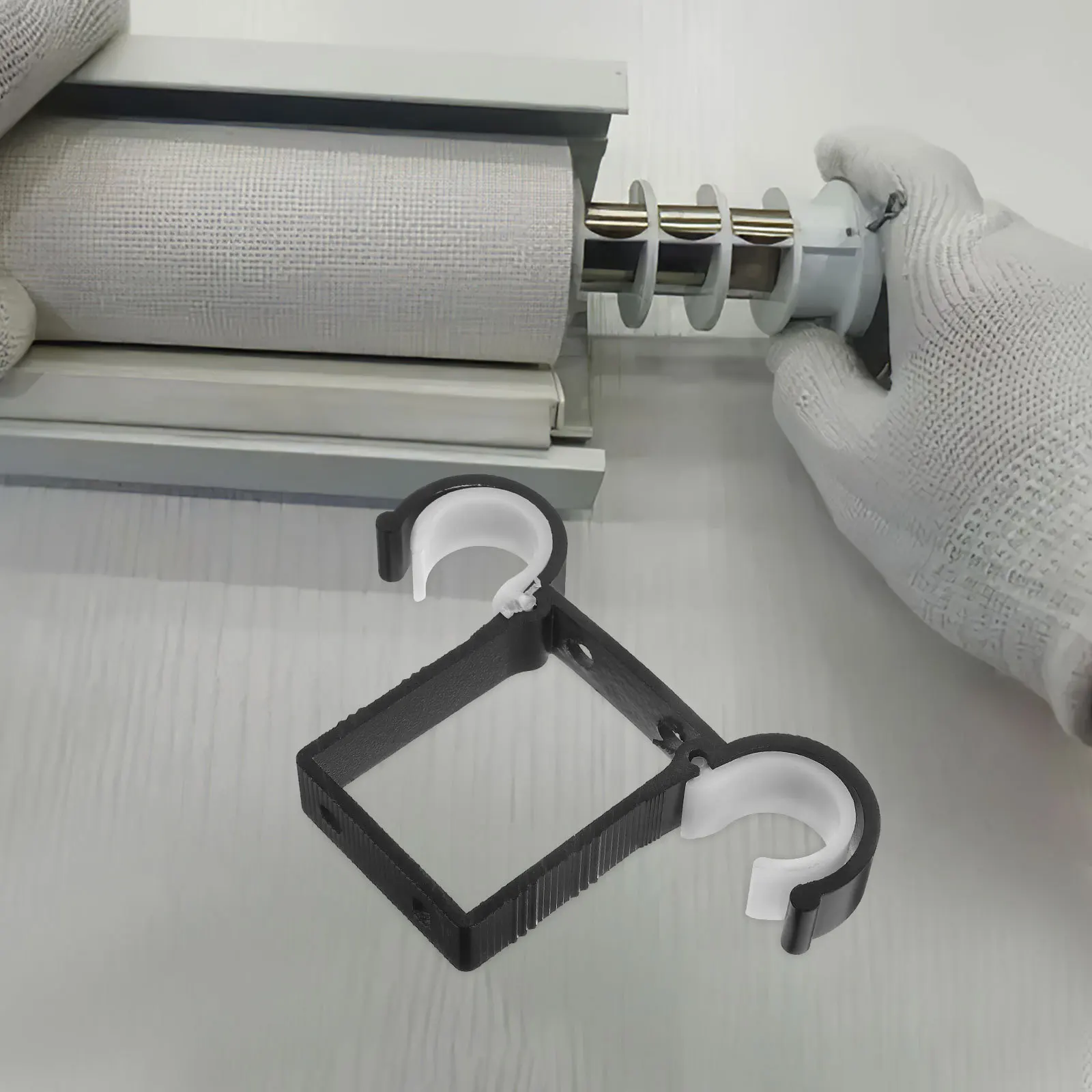 

2pcs Double Curtain Rod Brackets Aluminum Ceiling Mount For Dual Layer Blackout Curtains Modern Heavy-Duty Curtain Track