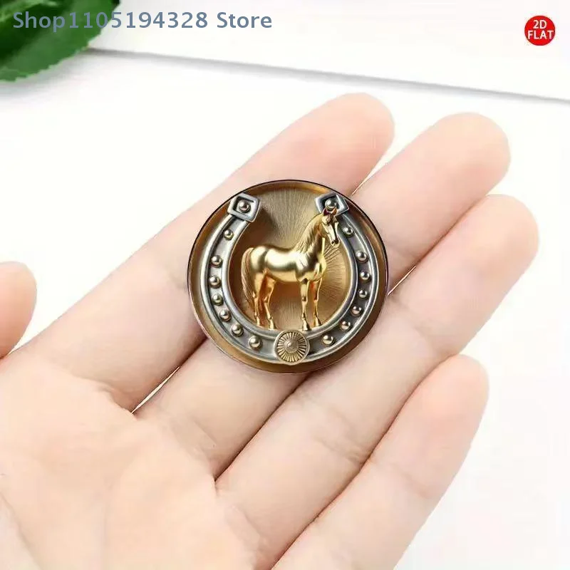 [YA] الذهبي الحصان بروش سبائك الزنك للنساء الرجال 2D شقة الحيوان مكتب الحفلات زودياك الحيوان التلبيب دبابيس الهدايا