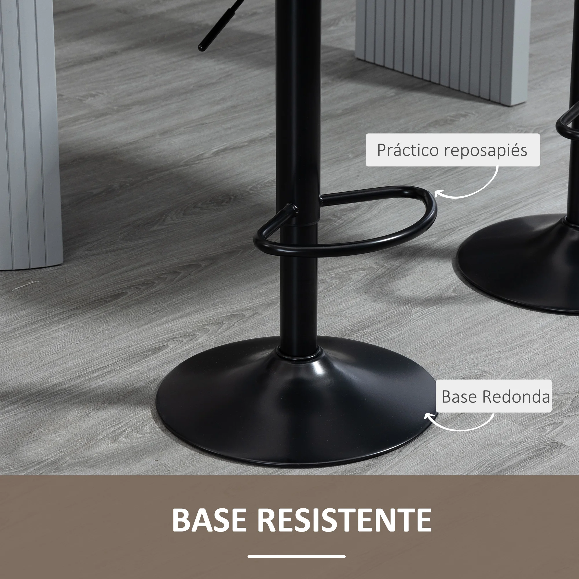 HOMCOM Set 2 sgabelli da cucina regolabili in altezza 46, muslimcm marrone