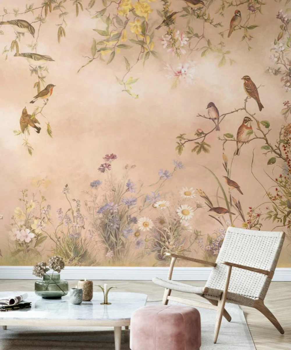 Custom wallpaper any size HD modern flower and bird Plant leaves photo mural TV background wall decoration 3d wallpaper