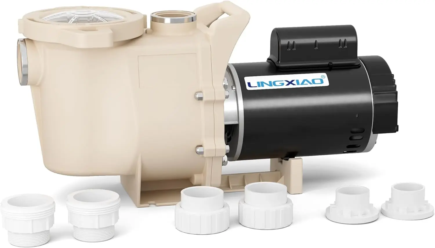 1.5 HP Pool Pump, 6815 GPH High Flow Self Primming Pool Pump Inground, 115V/230V, Low Noise Swimming Pool Pump In/Above Ground w