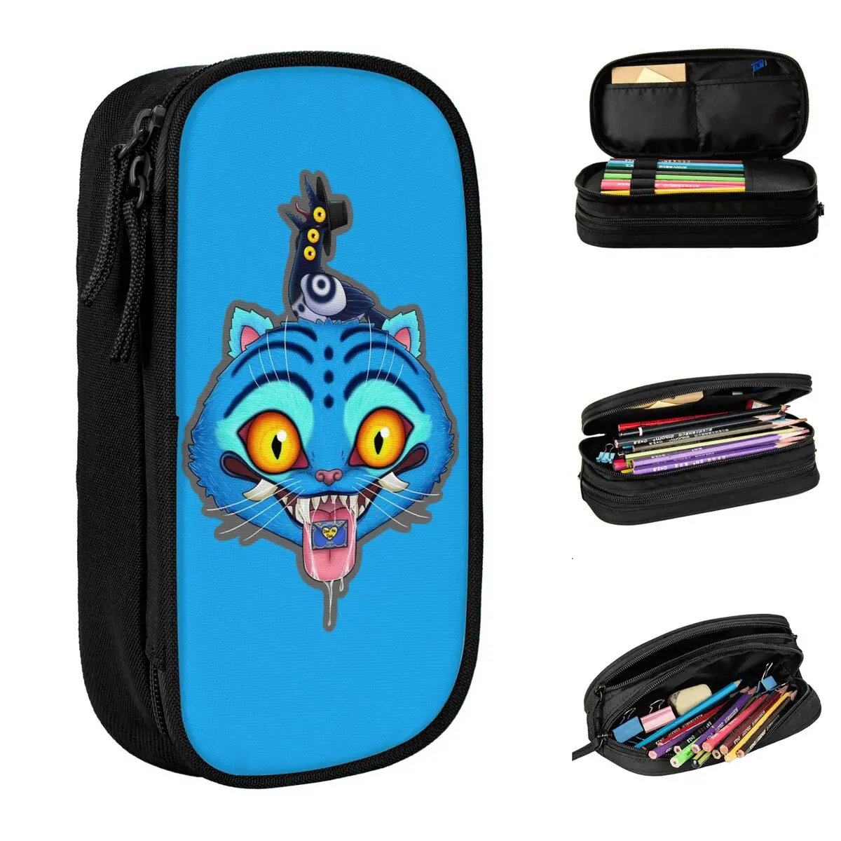 

Kpop Demon Hunters Pencil Case Tiger Bird Delivery Large Capacity Pencil Box Boy Girl Double Layer Pencil Cases Stationery