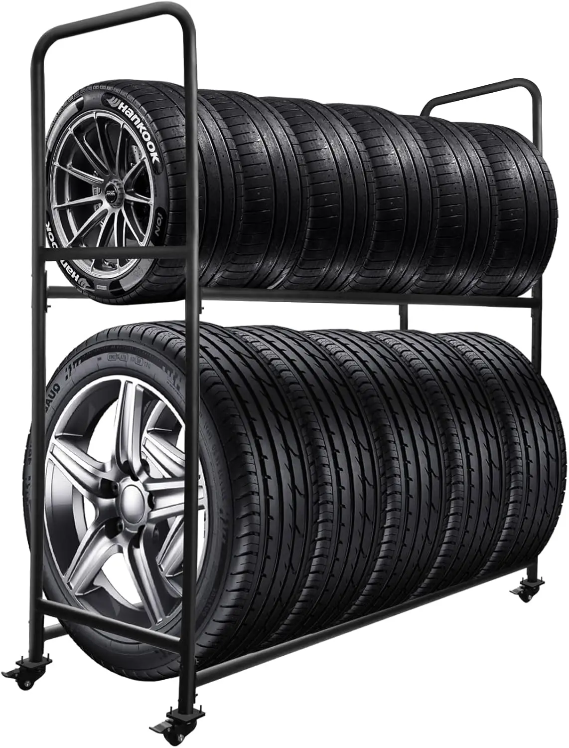 

Adjustable Rolling Tire Rack with 4 Locking Casters, Heavy-Duty 660lb Capacity for Garage Storage