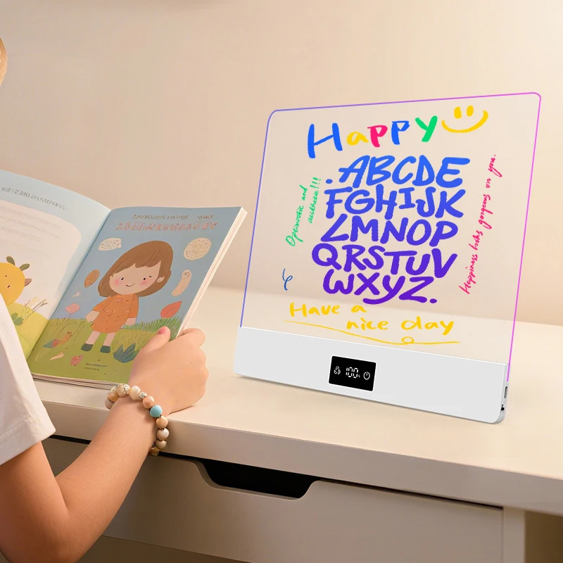 LED Note Board for Kids with Night Light 7 Colorful Pens DIY Acrylic Message Magic Board Children's Drawing Board Birthday Gift view 6