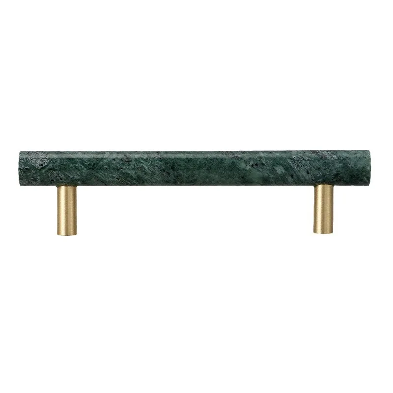 Nordic Luxury High-end Wardrobe Cabinet Door Drawer Furniture Long HandleOriginal Natural Marble Pure Brass Small Handle