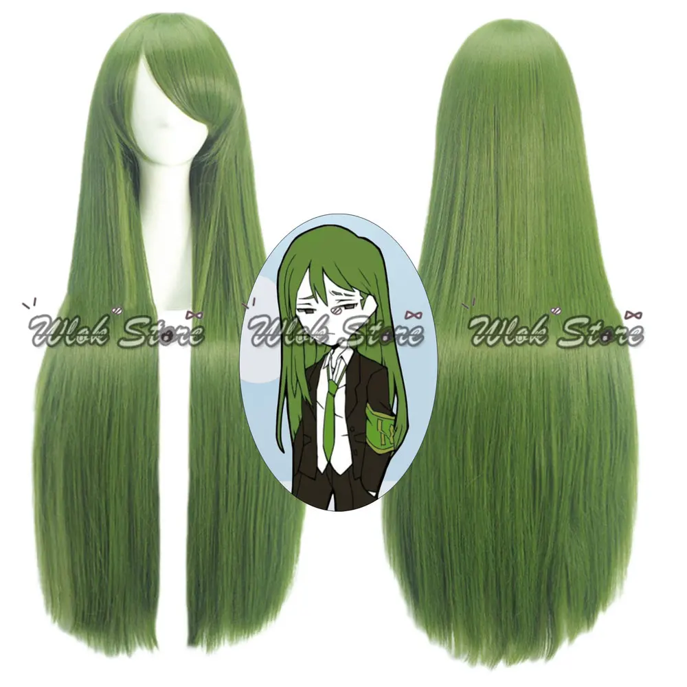ゲームライブラリオルイナネツァクコスプレウィッググリーンロングストレートヘア合成かつら女性アニメハロウィンパーティーロールプレイアクセサリー