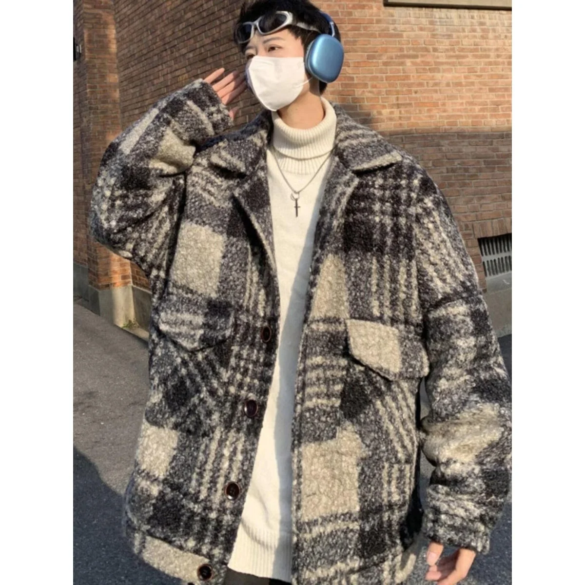 

Повседневная мужская куртка свободного покроя на весну и осень, уличная одежда из Гонконга, Harajuku, корейская версия, модная верхняя одежда