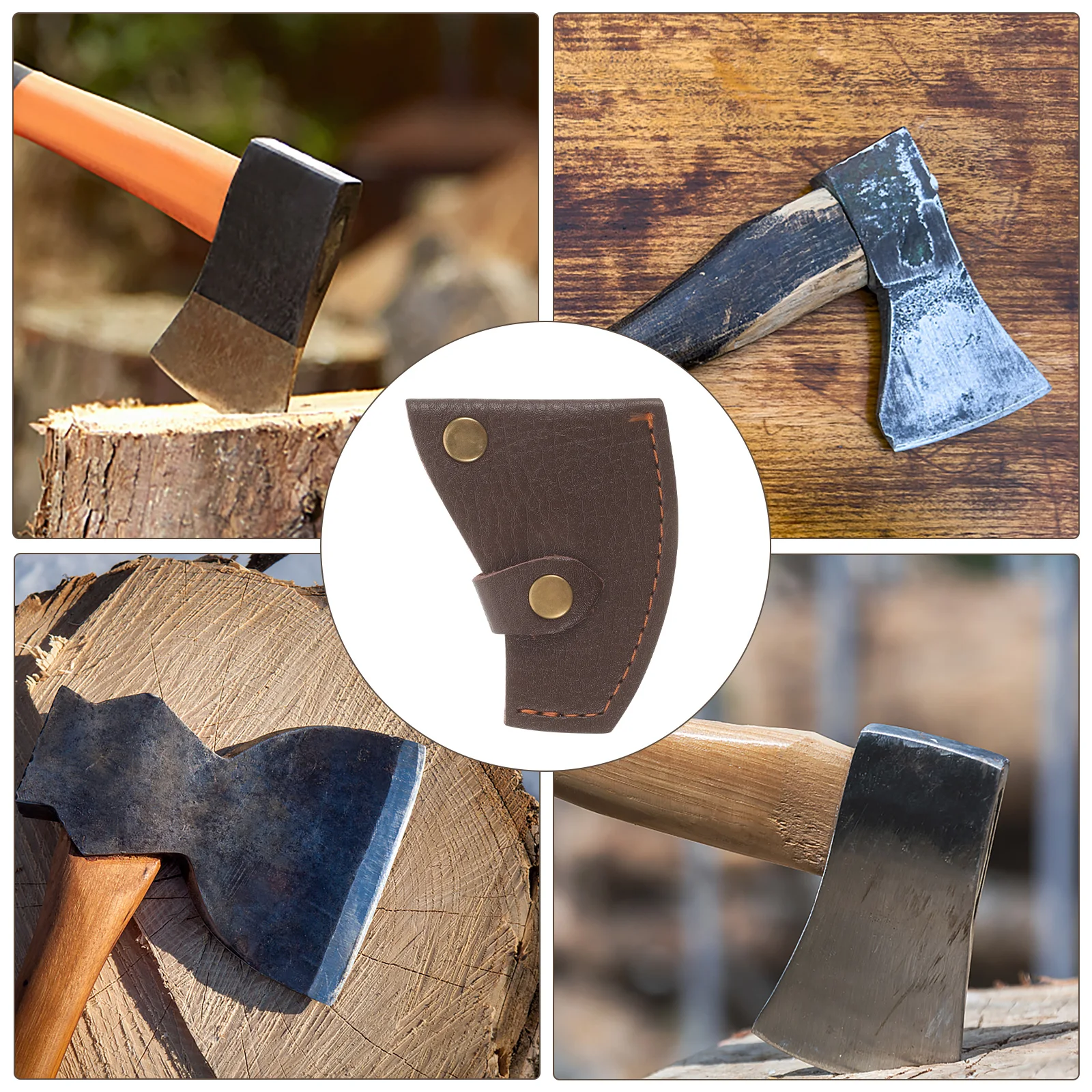 

Pu Axe Sheath Protective Hatchet Cover Lightweight Portable Outdoor Tool Case Durable Casing For Axe Head Storage