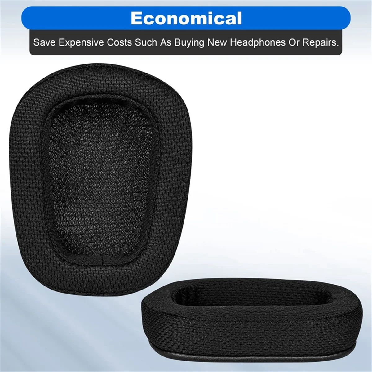 SMIEA 1 คู่โฟม Ear Pads เบาะหนังหูฟังสําหรับ G935 G635 G533 G433 G231 ชุดหูฟังไร้สายสําหรับเล่นเกม