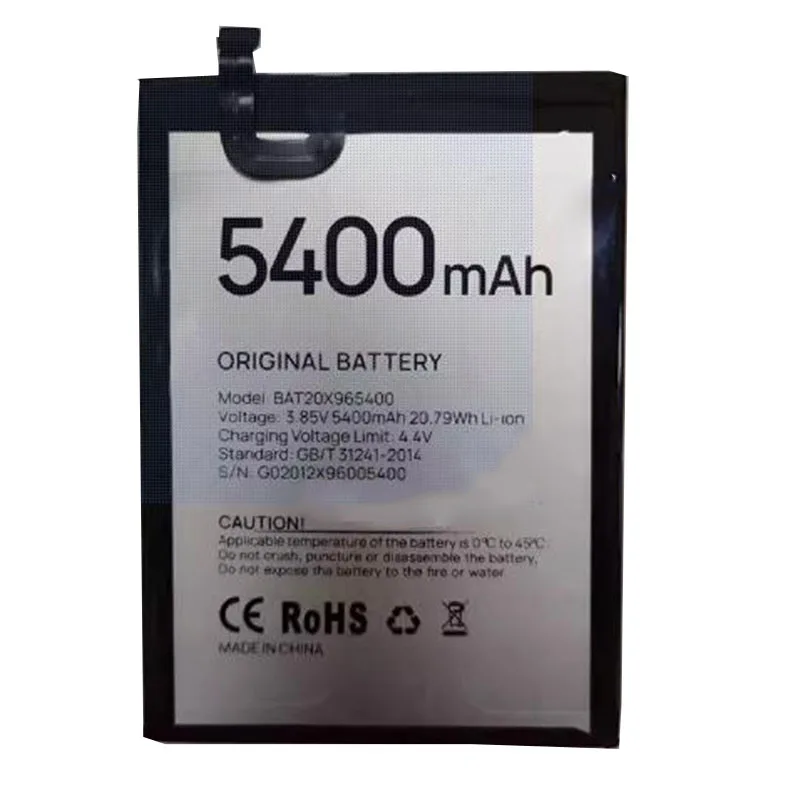 

3,85 V Новый оригинальный 5400mAh BAT20X965400 Сменный аккумулятор для DOOGEE X96 Pro мобильный телефон