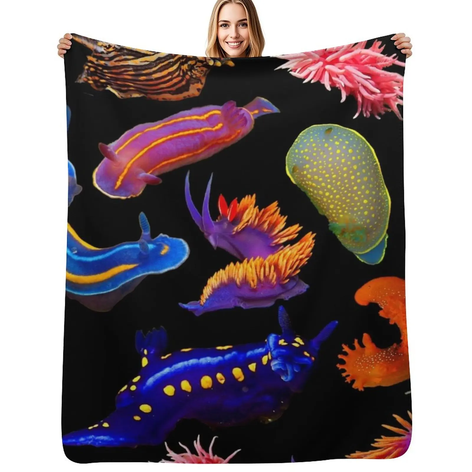 

Nudibranchia Throw Blanket Hair Weighted Thermal Shaggy Blanket