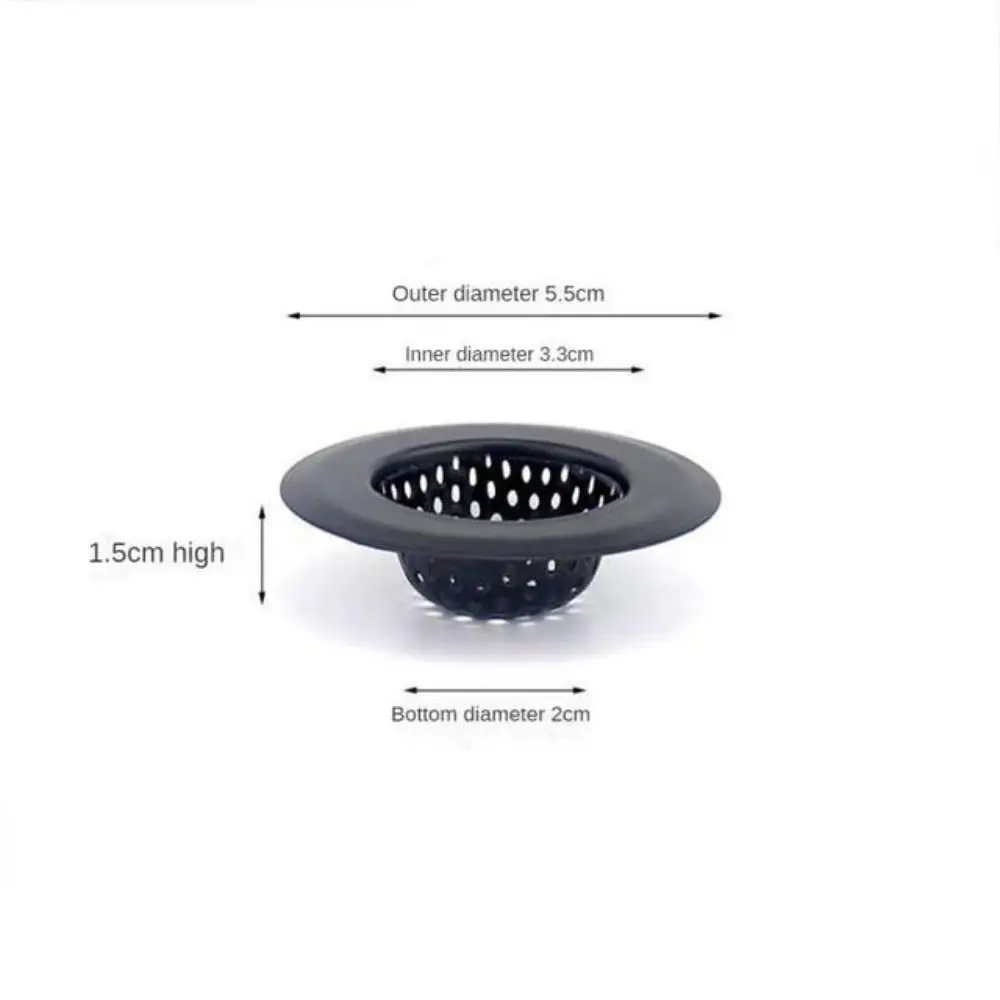 Stainless Steel Sink Strainer Anti Clog With Handle Mesh Trap Hair Clean Up Black Waste Catcher Kitchen Bathroom Accessories