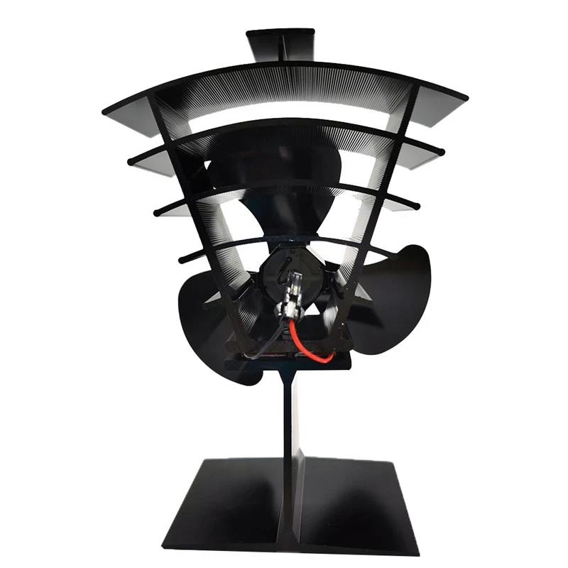 

For Wood/Log Burner/Fireplace Wood Stove Fan Powered Fireplace Fans Small Designed 3 Blades Heat Black TP2006-3