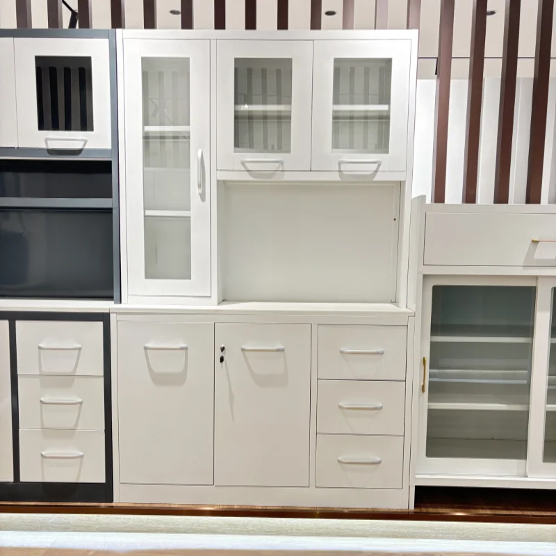 

Wholesale Flat Pack Steel Kitchen Cabinets Metal Cupboards with Large Storage Space Buffet Cabinet