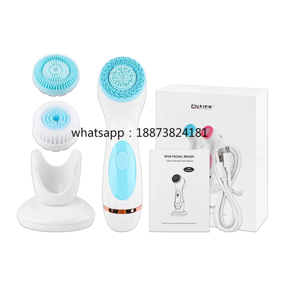 NEW Cleansing Brush Sonic Face Rotating Cleansing Brush Galvanica Facial Spa System Can Deeply Clean and Remove Blackheads fa