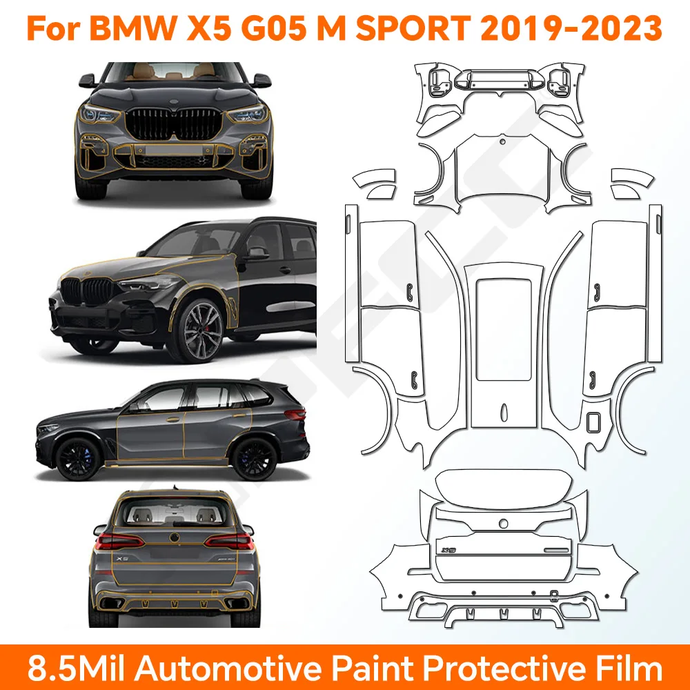 

Pre-cut TPU PPF For BMW X5 G05 M SPORT 2019-2023 Paint Protection Film Car Body Anti-Scratch Clear Bra Resistant Invisible Cover