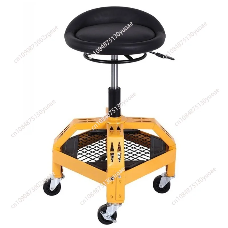 Rolling Creeper Seat Mechanic Stool Chair with Tool Tray Adjustable Swivel Garage Stool for Workshop Auto Repair