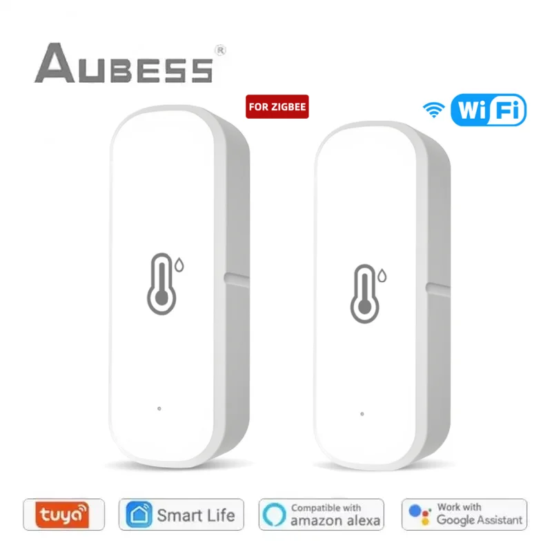 

Tuya Zigbee/WiFi Smart Temperature Humidity Sensor SmartLife APP Remote Monitor Smart Home Work With Alexa Google Assistant