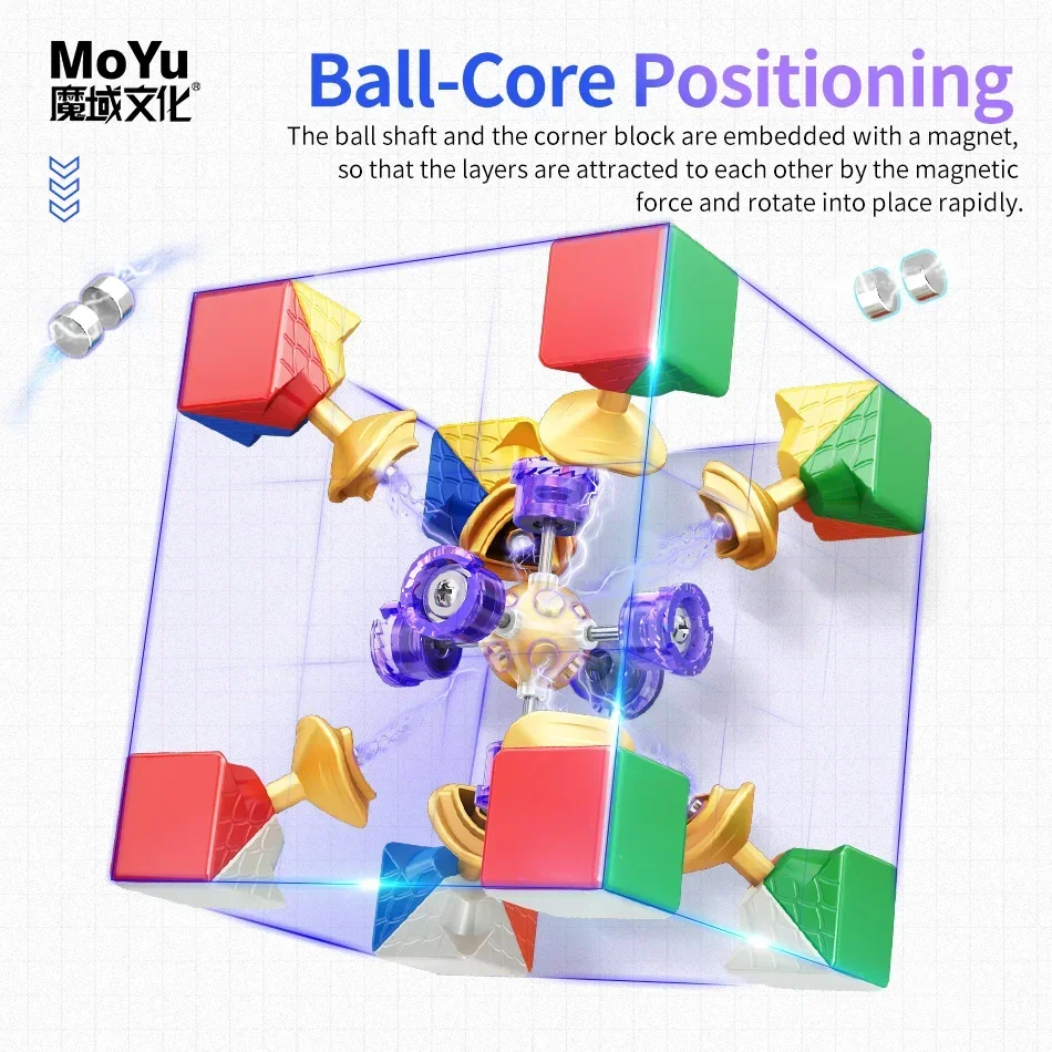 [Picube] MoYu Super RS3M 3x3x3 Cubo Mágico Magnético Ball-Core versão Stickerless RS3 maglev 3X3 Puzzle Brinquedos Ímã cubo de velocidade