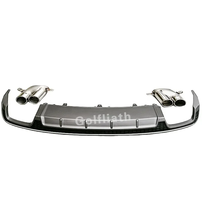 

S6 стиль серый рисунок задний бампер диффузор с трубой глушителя для Audi A6 стандартный бампер 2016-2018