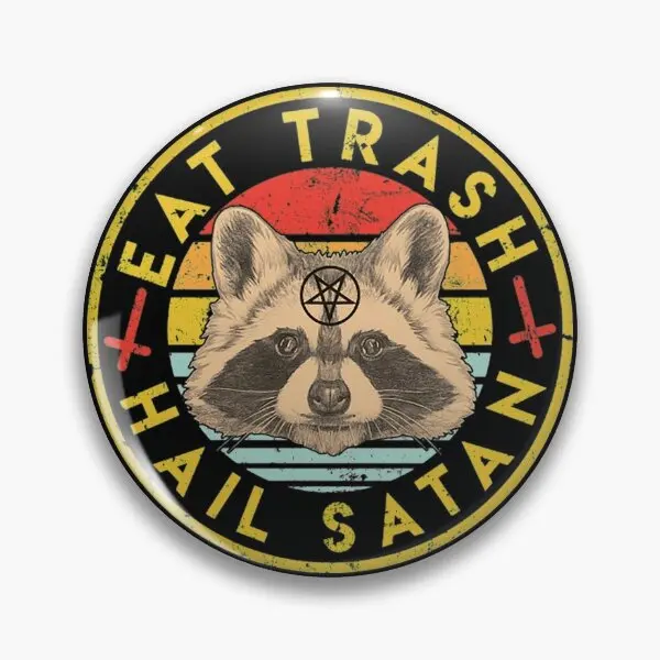 Eat Trash Hail Satan  Soft Button Pin Fashion Jewelry Gift Cute Lover Collar Funny Decor Lapel Pin Creative Hat Cartoon Metal