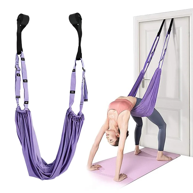 Aerial Yoga Sling Household Yoga Rope Hanging Door Handstand Lower Waist Trainer Elastic Stretching Belt Yoga Handstand Rope