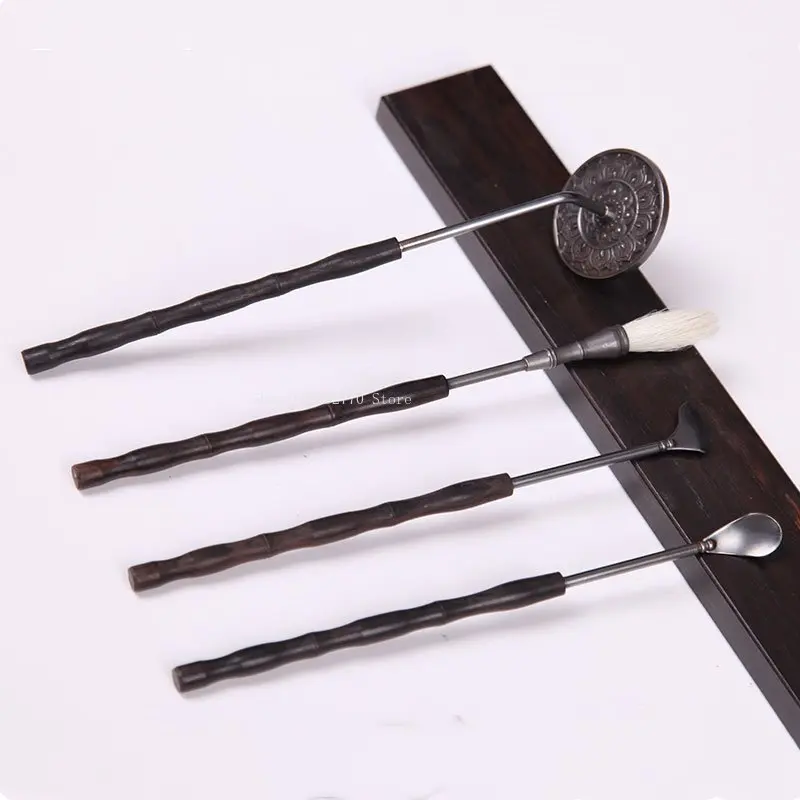 Ebony Handle Incense Seal Tool Starter Set DIY Household Indoor Beating Extension Fragrance Spoon Shovel Ash Pressure Sweep