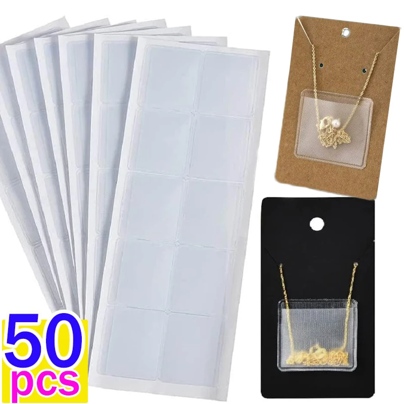 10/50pcs Necklace Chain Adhesive Pouch For Display Cards Pocket Bag Jewelry Small Businesses Selling Packaging Supplies Material