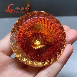 yellow champagne garnet color 60mm round shape Millennium cutting cubic zirconia loose stone cz stone