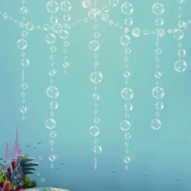 Under The Sea White Bubble Garlands Mermaid Birthday Party Decoration Hanging Streamer Banner Backdrop Kids Ocean Party Supplies