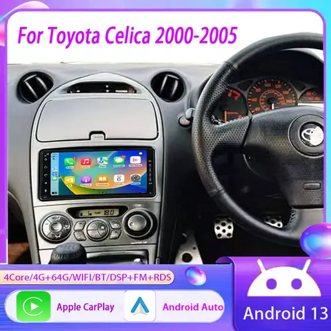 7"6+128GB For Toyota Celica 2000-2005  Android 13 Apple Carplay Car Stereo Radio Head UnitGPS FM BT