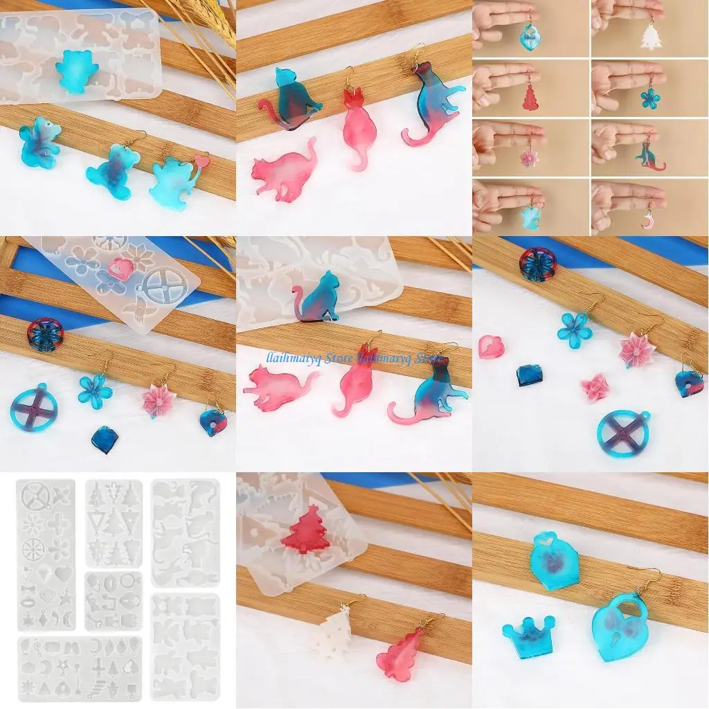 

573B Various Necklace Molds Set Silicone Texture Suitable for Necklace Earrings