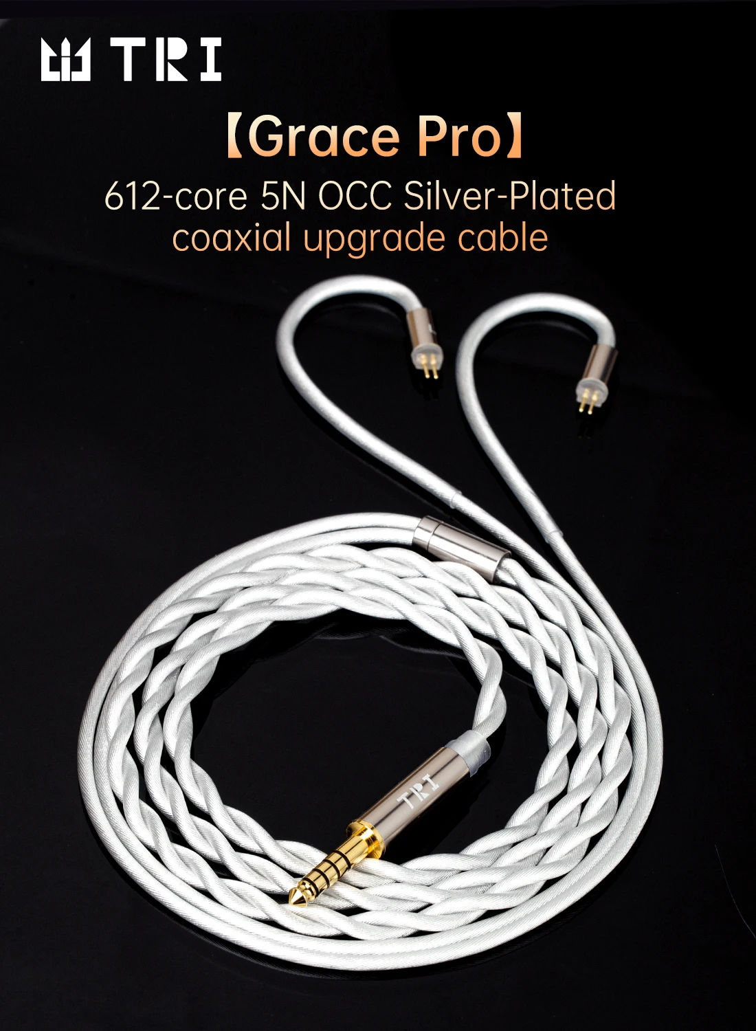 TRI Grace Pro 2 Core Silver-Plated Upgrade Headphones Cable Hifi Gaming IEM Cable With 3.5mm 4.4mm 2PIN/MMCX Earbud For KZ CCA