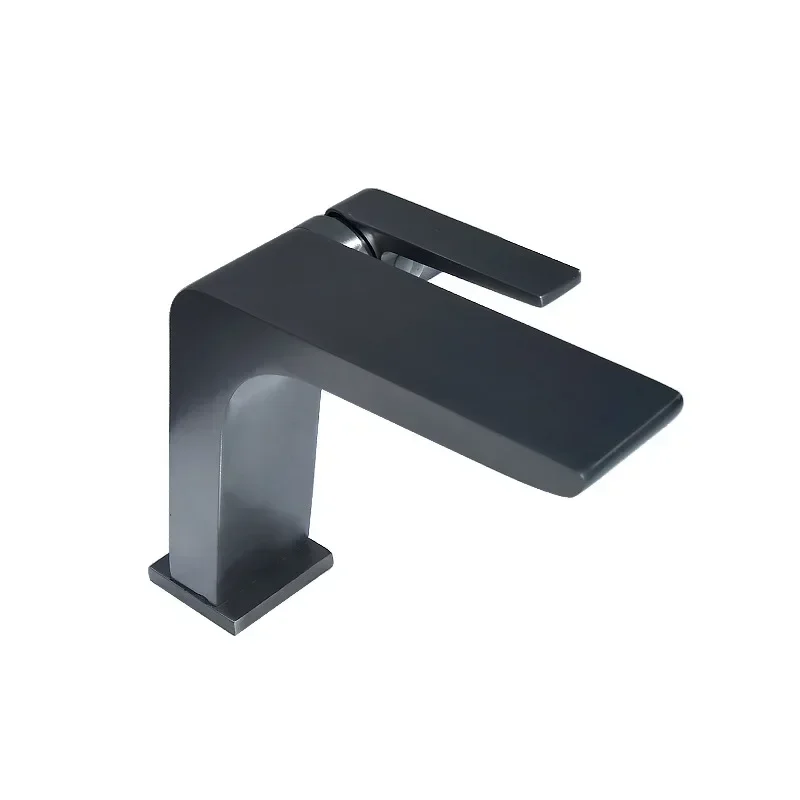 

European gun gray basin faucet, bathroom bathroom cabinet household, hot and cold all copper, faucet